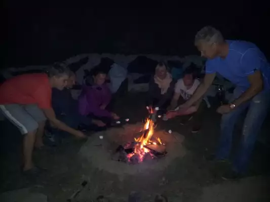 Abends gemütlich am Lagerfeuer beim Landgasthof Nesselbach
